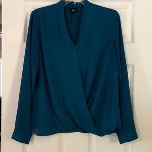 Blue Wrap Blouse